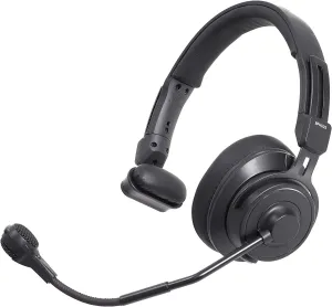 Audio Technica BPHS2S Single-Ear Broadcast Headset with Hypercardioid Dynamic Boom Microphone, Black