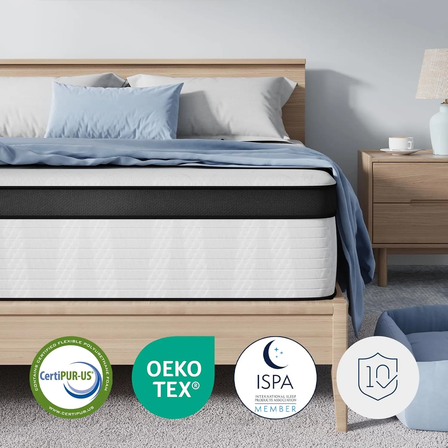 Avenco Twin Mattress, 10 Inch Medium Firm Twin Size Mattress in a Box, Hybrid Mattresses with Smarts™ Coil Pocket Springs for Motion Isolation, Strong Edge Support, CertiPUR-US Certified
