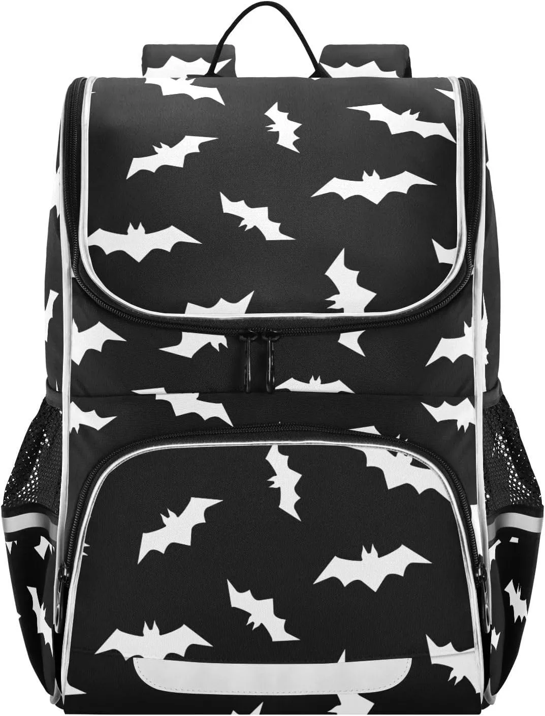 Backpack Halloween Bats School Backpack Travel Hiking Large Capacity Causal Daypack Bookbag Laptop Schoolbag with Reflective Tape for Boys Girls Adults