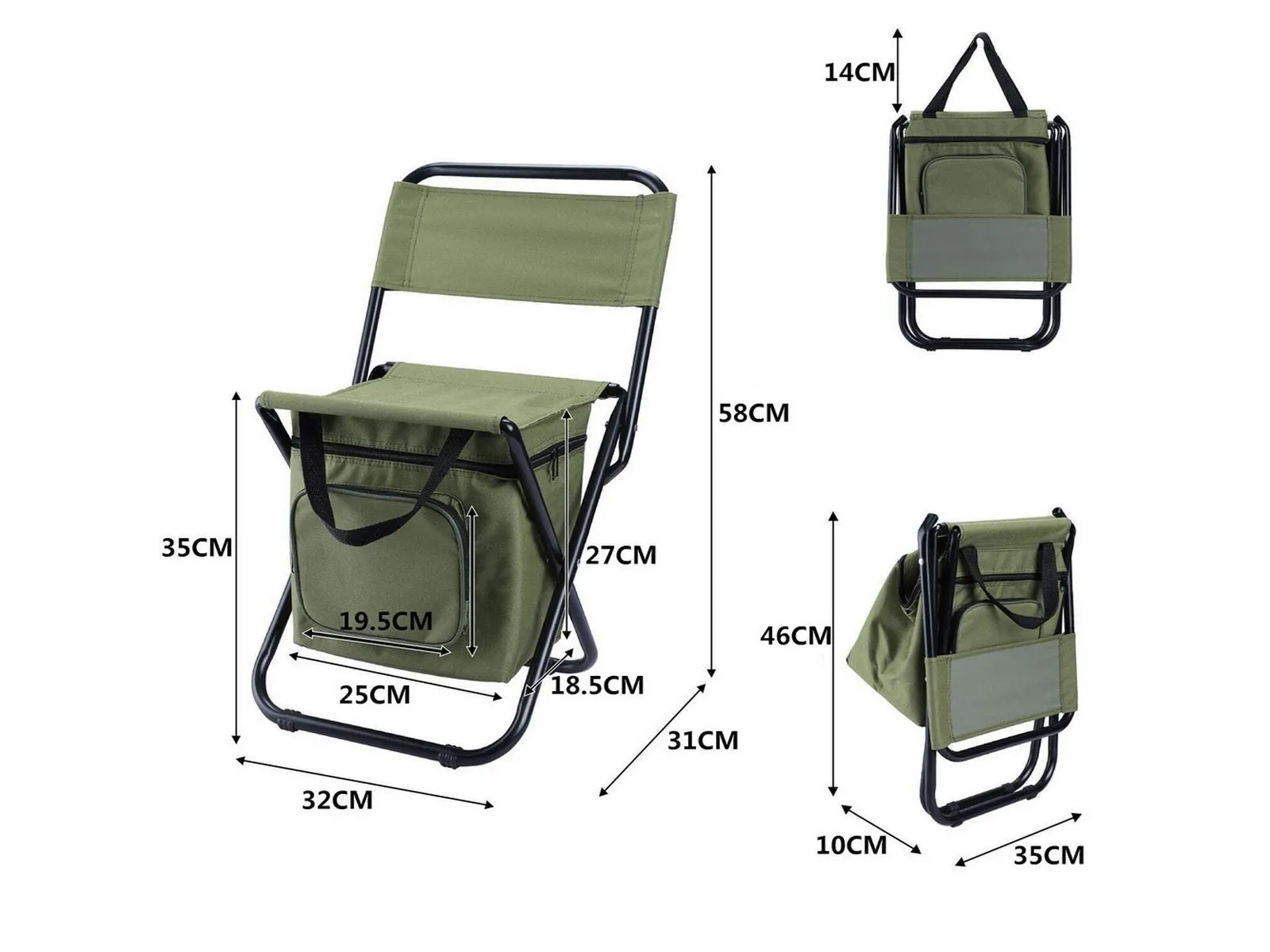 Backrest 3 Chair in Chair Secure delivery with Camping 1 Cooler Stool Portable Money-saving Backpack Fishing