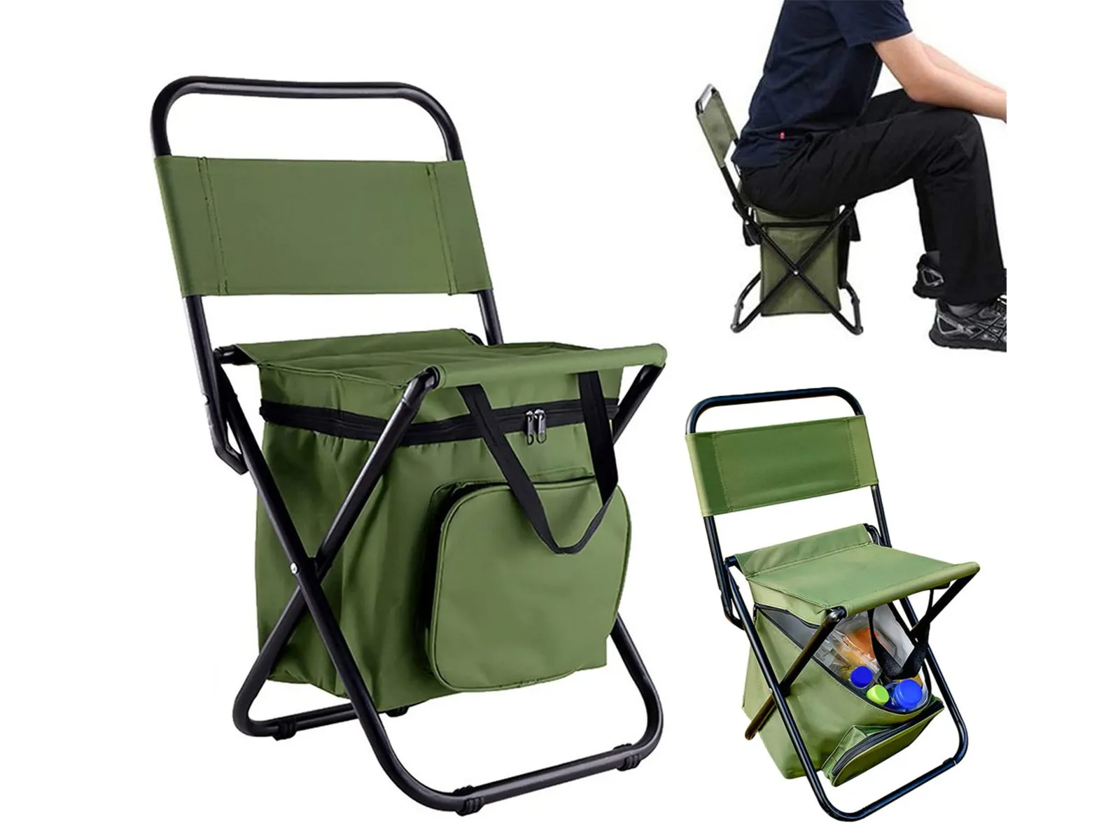 Backrest 3 Chair in Chair Secure delivery with Camping 1 Cooler Stool Portable Money-saving Backpack Fishing