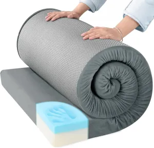 BALAPET Memory Foam Camping Mattress for Outdoor Sleeping, Porable 3" Thickness Roll Up Camping Mattress Pad Mat for Travel Truck Bed Tent