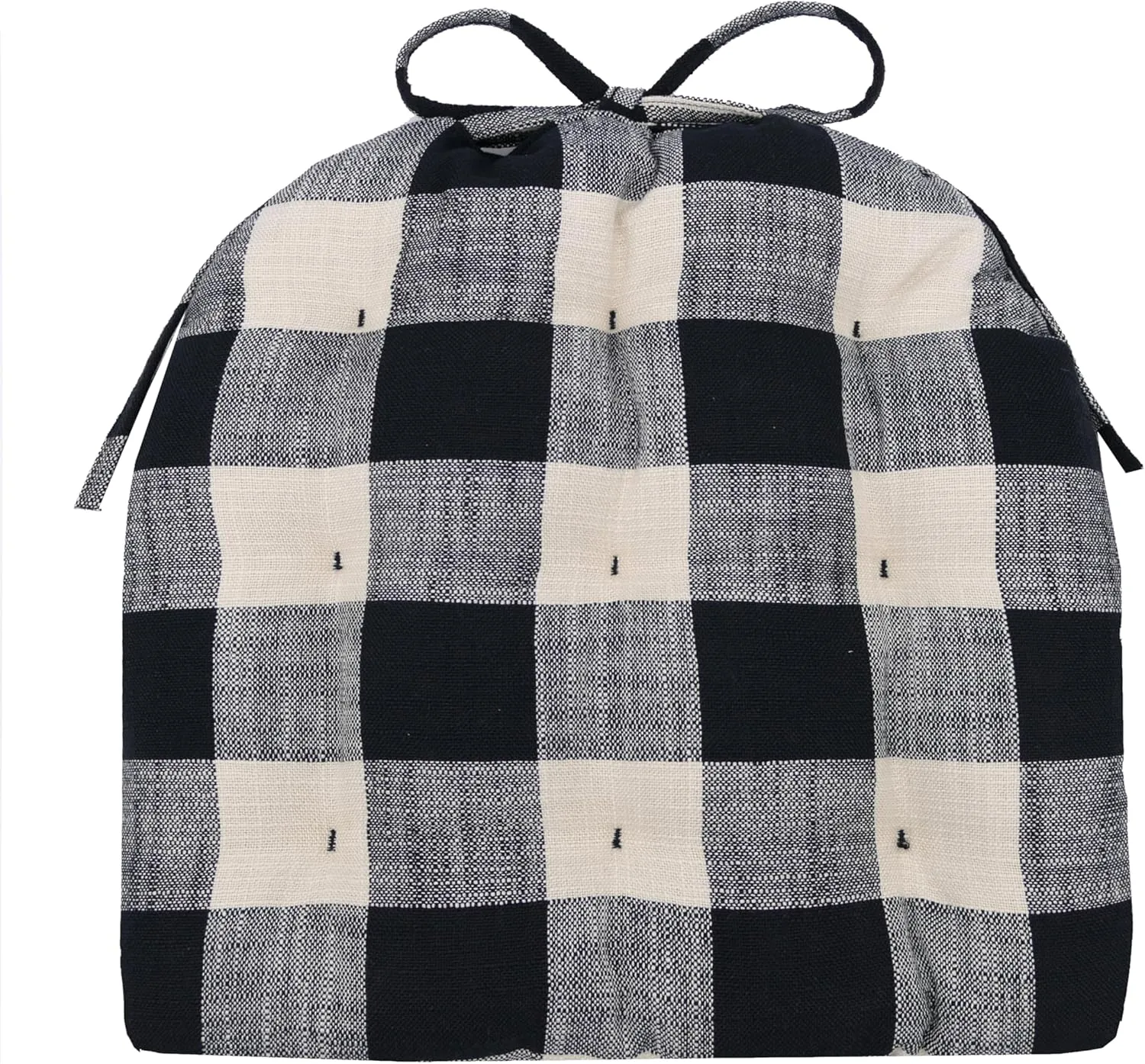 Barnett Home Decor Tolix Chair Pad - Buffalo Check - Metal Chair Cushions, 14x14 Chair Cushions, Latex Foam Fill Small Seat Cushion with Ties (Buffalo Plaid 14")