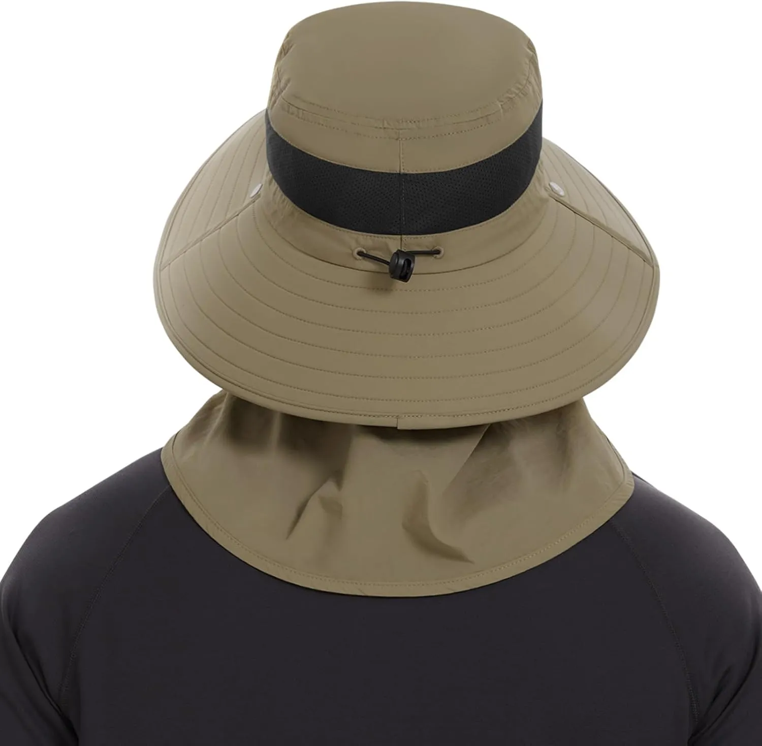 BASSDASH UPF 50  Breathable Sun Hat with Removable Face Cover and Neck Flap Wide Brim Bucket Hat for Fishing Hiking Men Women