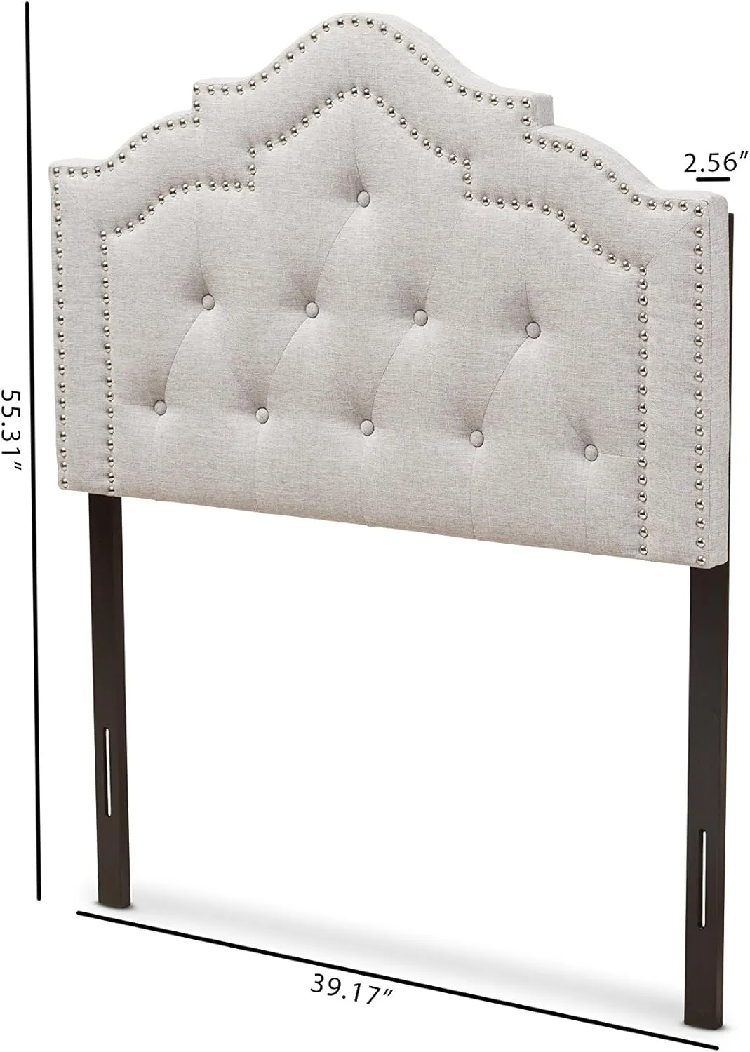 Baxton Studio Edolie Modern and Contemporary Greyish Beige Fabric Twin Size Headboard