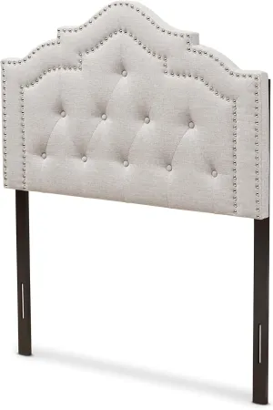 Baxton Studio Edolie Modern and Contemporary Greyish Beige Fabric Twin Size Headboard