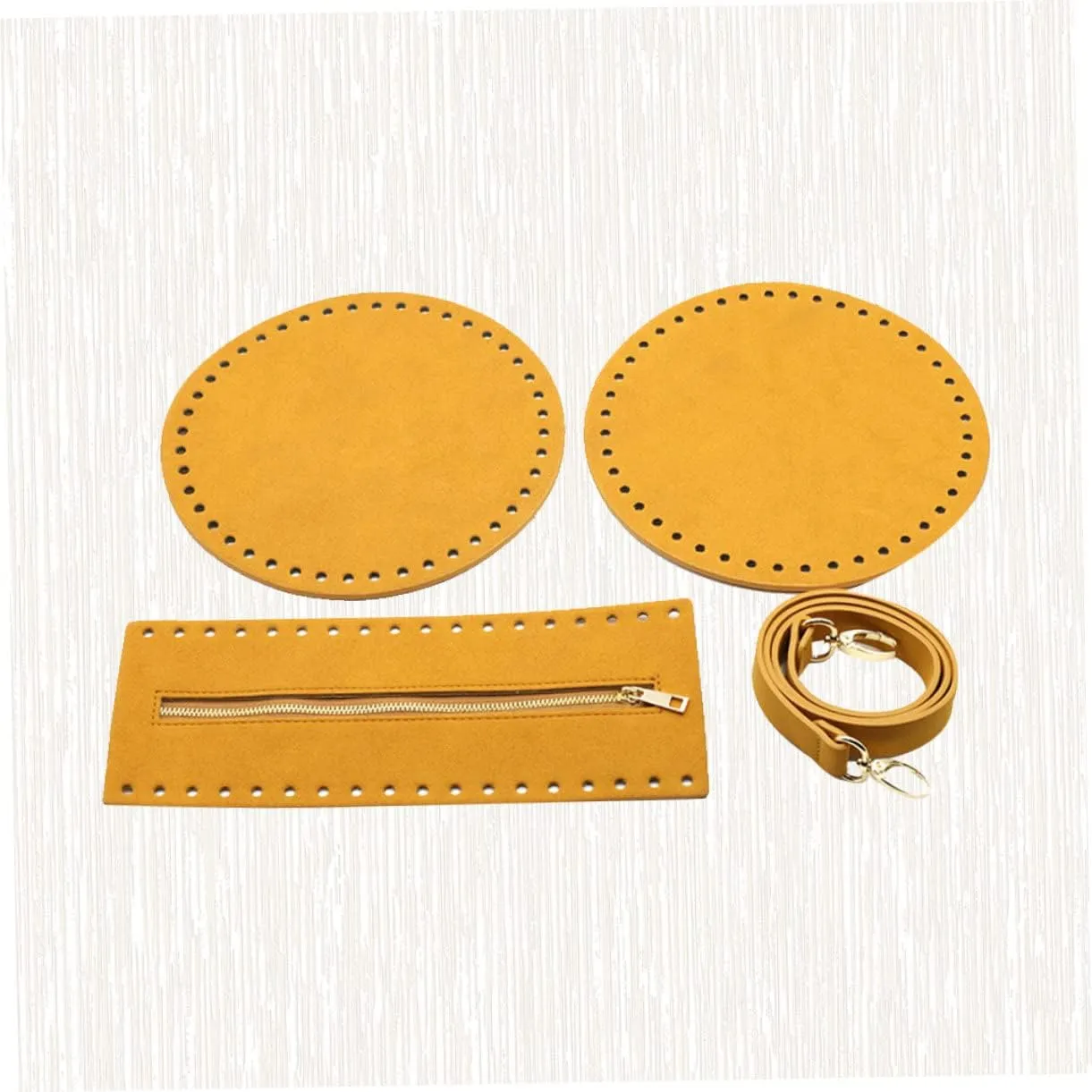 Beatifufu Crochet Bag Making Set 4pc DIY Bag Strap Kit Bottom Shaper Pad Leather Cover