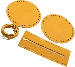 Beatifufu Crochet Bag Making Set 4pc DIY Bag Strap Kit Bottom Shaper Pad Leather Cover