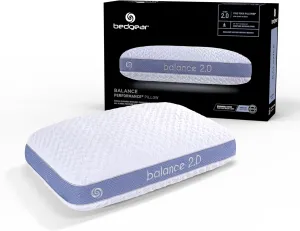 Bedgear Balance Performance Pillow – 2.0 - Moisture Wicking Bed Pillow for All Sleep Positions - Medium Firmness Bed Pillow - Washable Removable Cover – 20" W x 26" L x 5.75" H