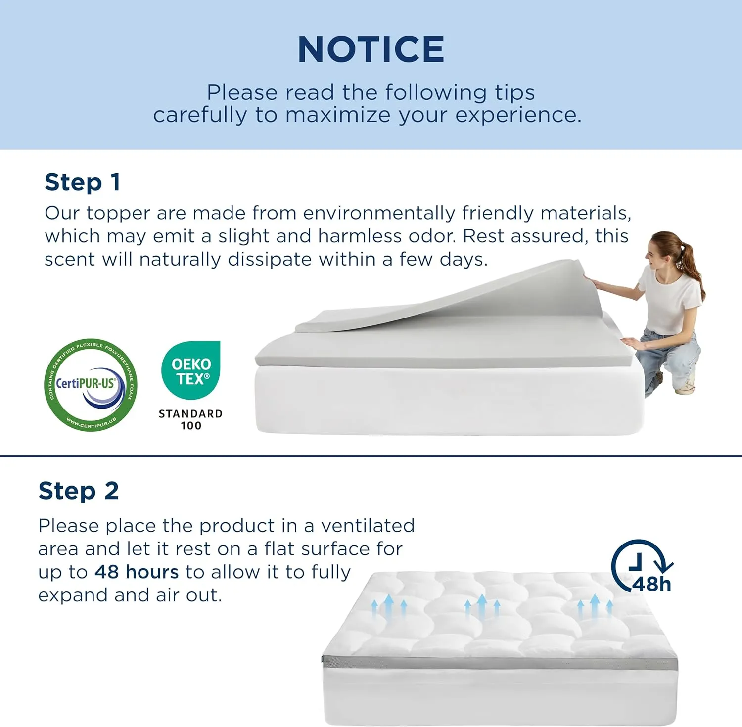 Bedsure 4 Inch Memory Foam Queen Mattress Topper, Dual Layer 2.5 Inch Gel Memory Foam & 800 GSM Waterproof Pillow Top Cooling Mattress Pad with 8-21 Inch Deep Pocket (Queen, 60x80 Inches)
