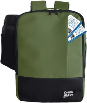 Bellanca Air Canada And WestJet Personal Item Size Backpack Under Seat Carry-on Flair Airlines Bag Hand Luggage British Airways KLM (Khaki, 40x30x15cm)