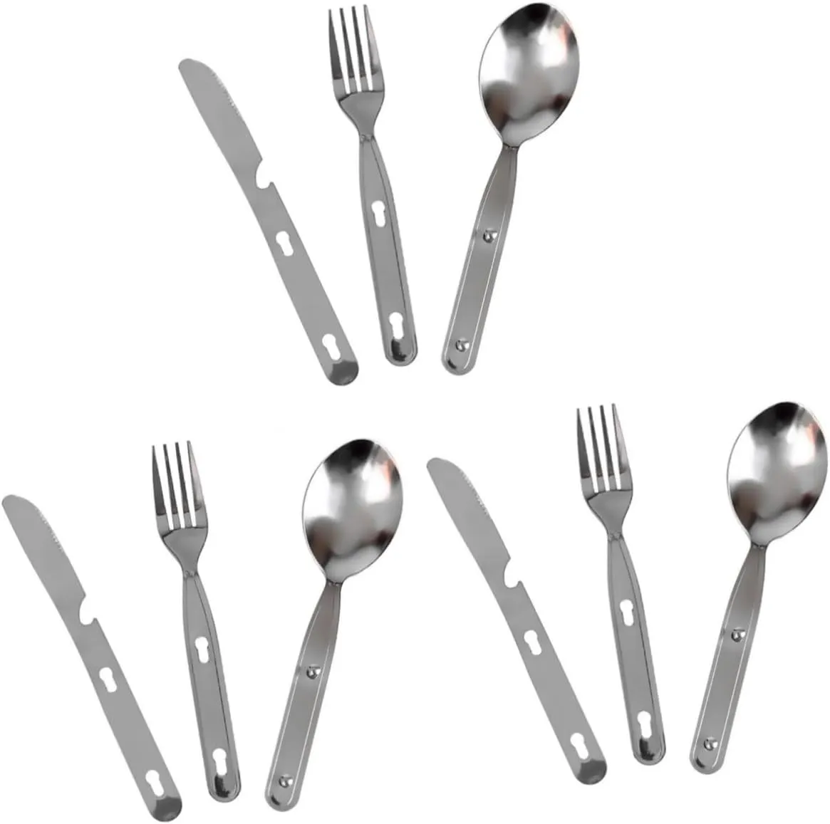 BESPORTBLE 3sets Camping Fork Spoon Outdoor Cutlery Compact Design for Hiking Climbing Bbq and Picnic Utensil