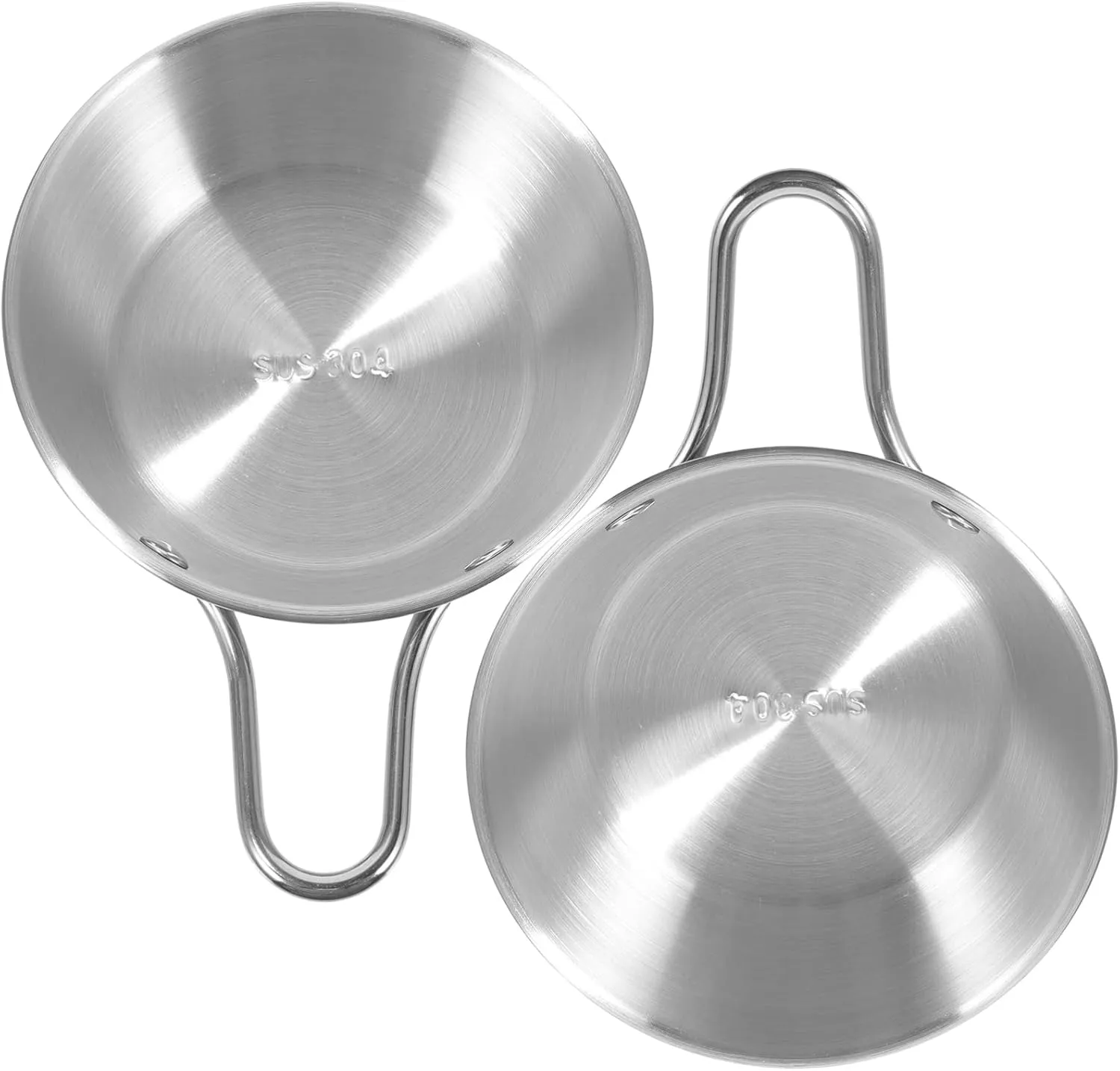 BESPORTBLE Camping Bowl Set 2-piece Collapsible Stainless Steel Wine Soup Bowl Handle Portable for Outdoor Travel Picnic