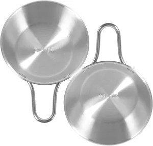 BESPORTBLE Camping Bowl Set 2-piece Collapsible Stainless Steel Wine Soup Bowl Handle Portable for Outdoor Travel Picnic