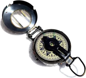 Black Antique Military-Style Scout Lensatic Compass Size 4 Inch Materials: Brass & Glass