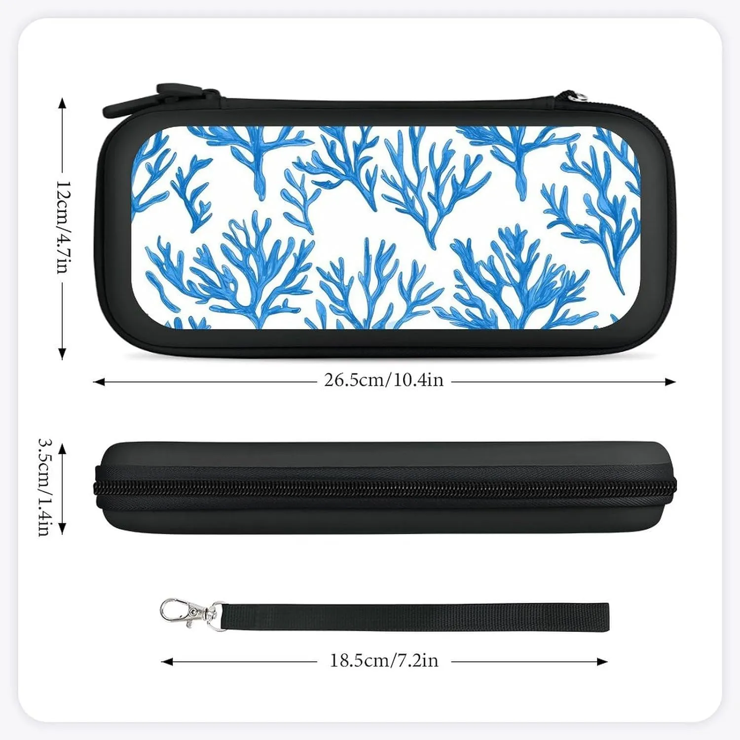 Blue Coral Branch Compatible with Switch Carrying Case Hard Travel Game Bag Pouch with 15 Games Accessories