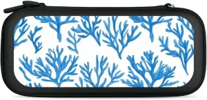 Blue Coral Branch Compatible with Switch Carrying Case Hard Travel Game Bag Pouch with 15 Games Accessories