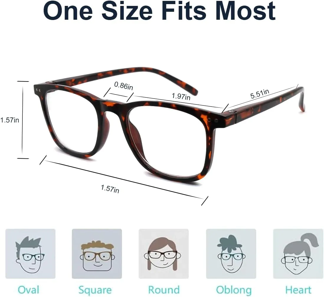 Blue Light Blocking Glasses, Blue Blocker Computer Glasses for Men Women, Anti Glare 400 UV & Eye Strain Fake Square Glasses
