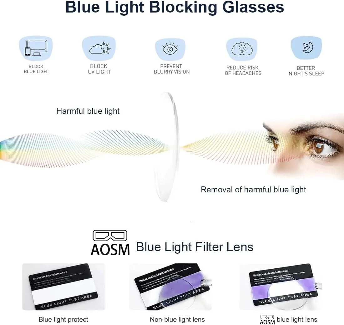 Blue Light Blocking Glasses, Blue Blocker Computer Glasses for Men Women, Anti Glare 400 UV & Eye Strain Fake Square Glasses