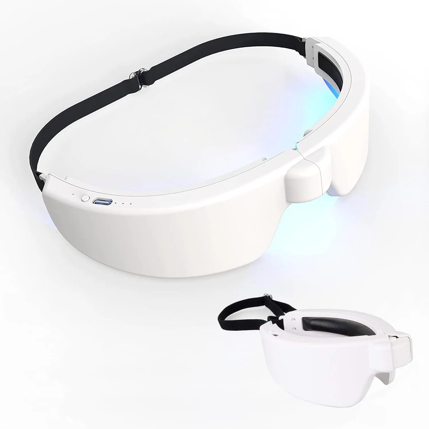 Blue Light Therapy Glasses with Timer Function - UV-Free Portable Light Therapy Lamp for Sleep Disorders, Winter Blues, Low Energy, Jet Lag and Shift Work (Pack 1)