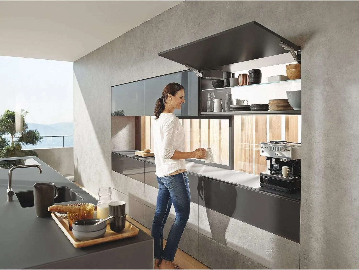 Blum 1069731 aventos HK Top Power Storage Set for Folding Hinge Lift Fitting 930-2800 Steel, Fattore di carico LF: 930-2810 Art.: 22K2500