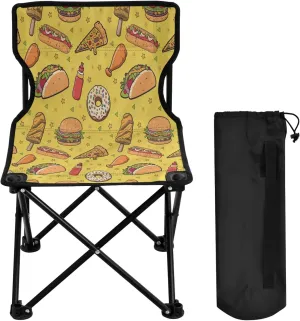 Boccsty Barger Taco Pizza Camping Chair Beach Chairs Collapsible Chair Lawn Chairs Outdoor Chair for Camping Picnic Sports BBQ