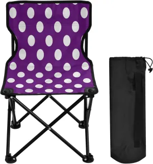 Boccsty Purple Polka Dot Camping Chair Beach Chairs Collapsible Chair Lawn Chairs Outdoor Chair for Camping Picnic Sports BBQ