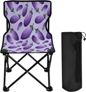 Boccsty Vegetable Eggplant Purple Camping Chair Beach Chairs Collapsible Chair Lawn Chairs Outdoor Chair for Camping Picnic Sports BBQ