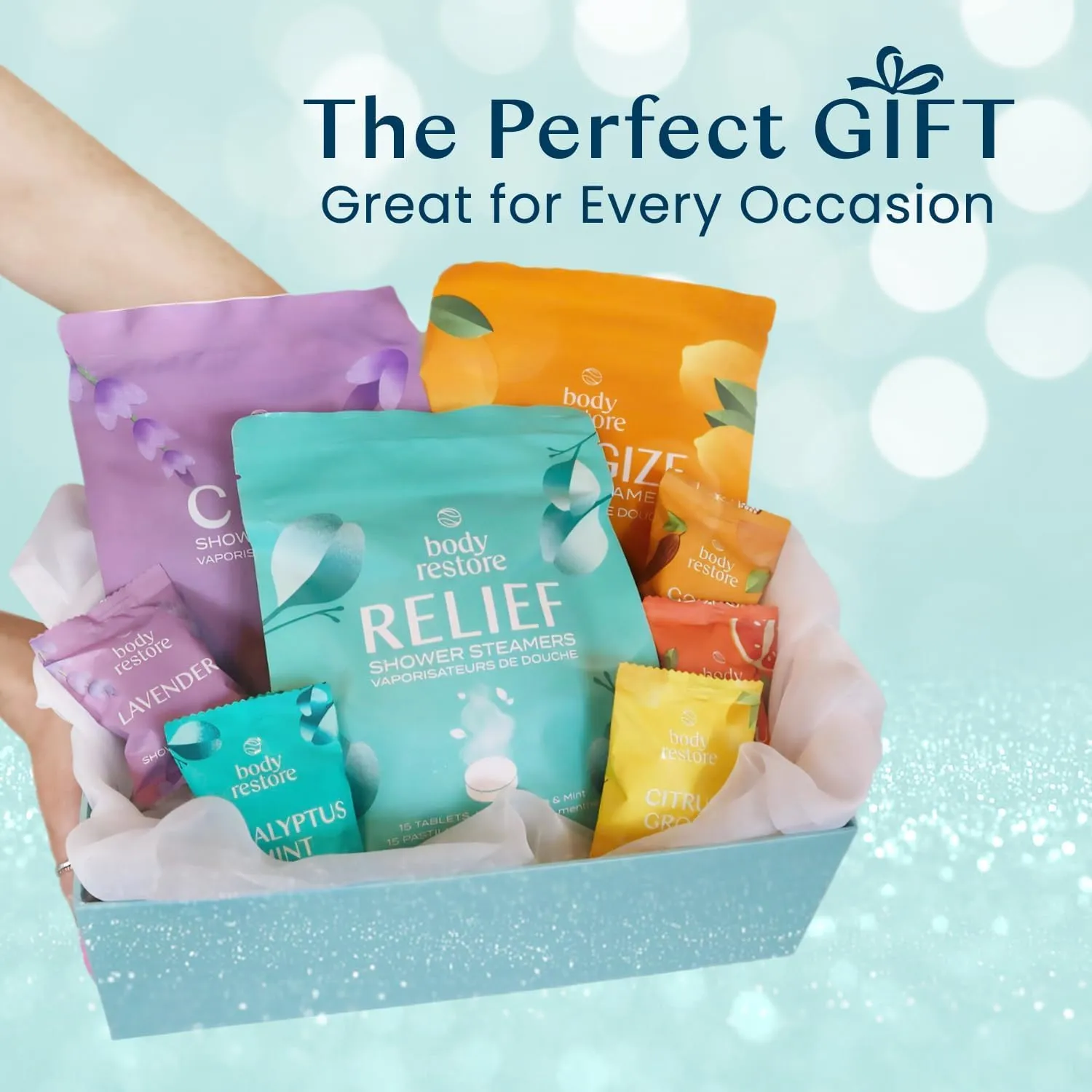 Body Restore Shower Steamers Aromatherapy 15 Pack - Mothers Day Gifts for Mom, Grandma, Birthday Gift for Dad, Daughter, Best Friend, Travel Essentials, Stress Relief, Self Care - Eucalyptus