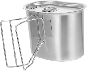 Boiling Water Pot for Camping Stainless Steel Vacuum Insulated Cup Lunch Box Outdoor Mini Pot Portable Water Container for Hiking
