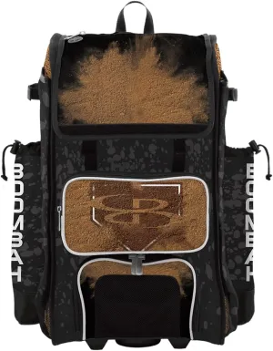 Boombah Rolling Catchers Superpack 2.0 Baseball/Softball Gear Bag - 23-1/2" x 13-1/2" x 9-1/2" - Baseball Homeplate Black/White - Telescopic Handle - Holds 4 Bats - Wheeled Version