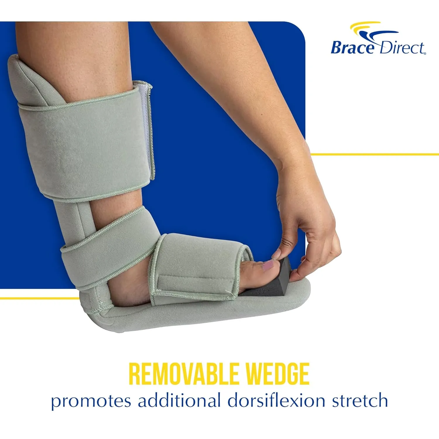 Brace Direct Padded Night Splint 90 Degree Sleeping Boot - Immobilizing Stretching Support for Plantar Fasciitis, Drop Foot, Achilles Tendonitis, Heel Spurs, Medium (US Shoe Men 7.5-10.5 / Women
