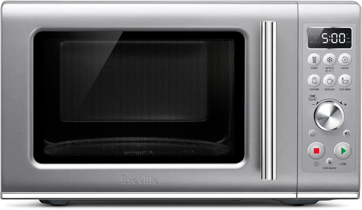 Breville BMO650SIL1BUC1 Compact Wave Soft Close Countertop Microwave Oven, Silver