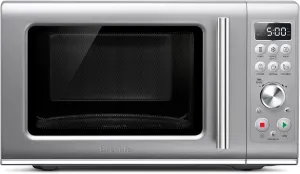 Breville BMO650SIL1BUC1 Compact Wave Soft Close Countertop Microwave Oven, Silver