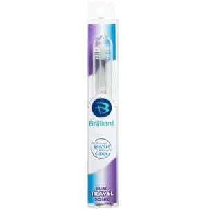 Brilliant Lumi 360 Round Head Travel Sonic Electric Toothbrush for Adults - Tooth Brush with LED Microfiber Bristles Gentle Sonic Technology for a Smile, Vibrating Toothbrush, 1 Brush Head