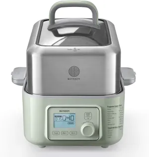 BUYDEEM G553 5-Quart Electric Food Steamer for Cooking, One Touch Vegetable Steamer, Digital Multifunctional Steamer, Quick Steam in 60s, Stainless Steel Steamer Tray, No Stew Pots Included