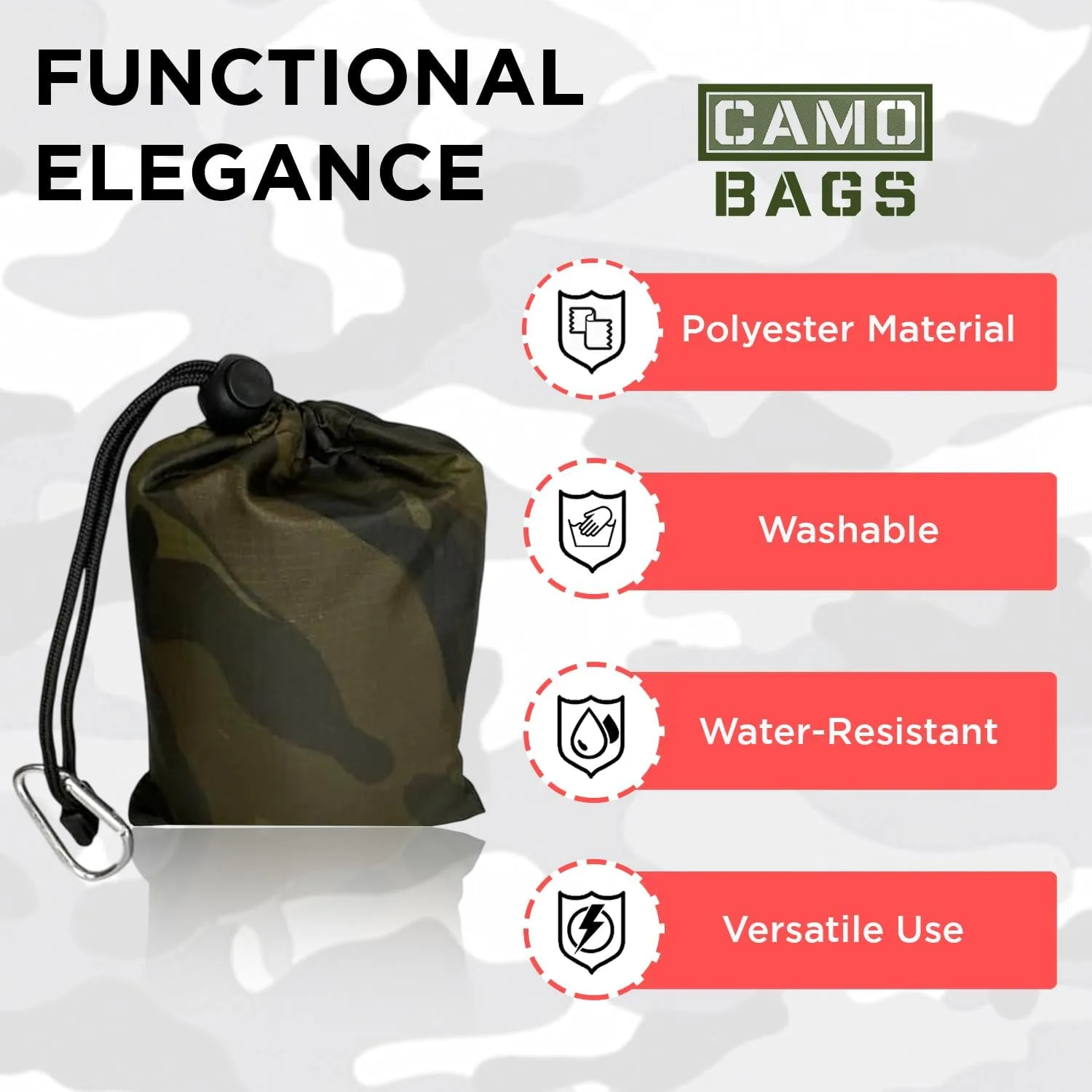 Camo Palm Picnic Blanket - Water Resistant & Foldable Ribstop Fabric Made Blanket with Compact Pocket Loops Style - Easy to Carry - Ideal for Travel, Beach, & Camping & Outdoor Use