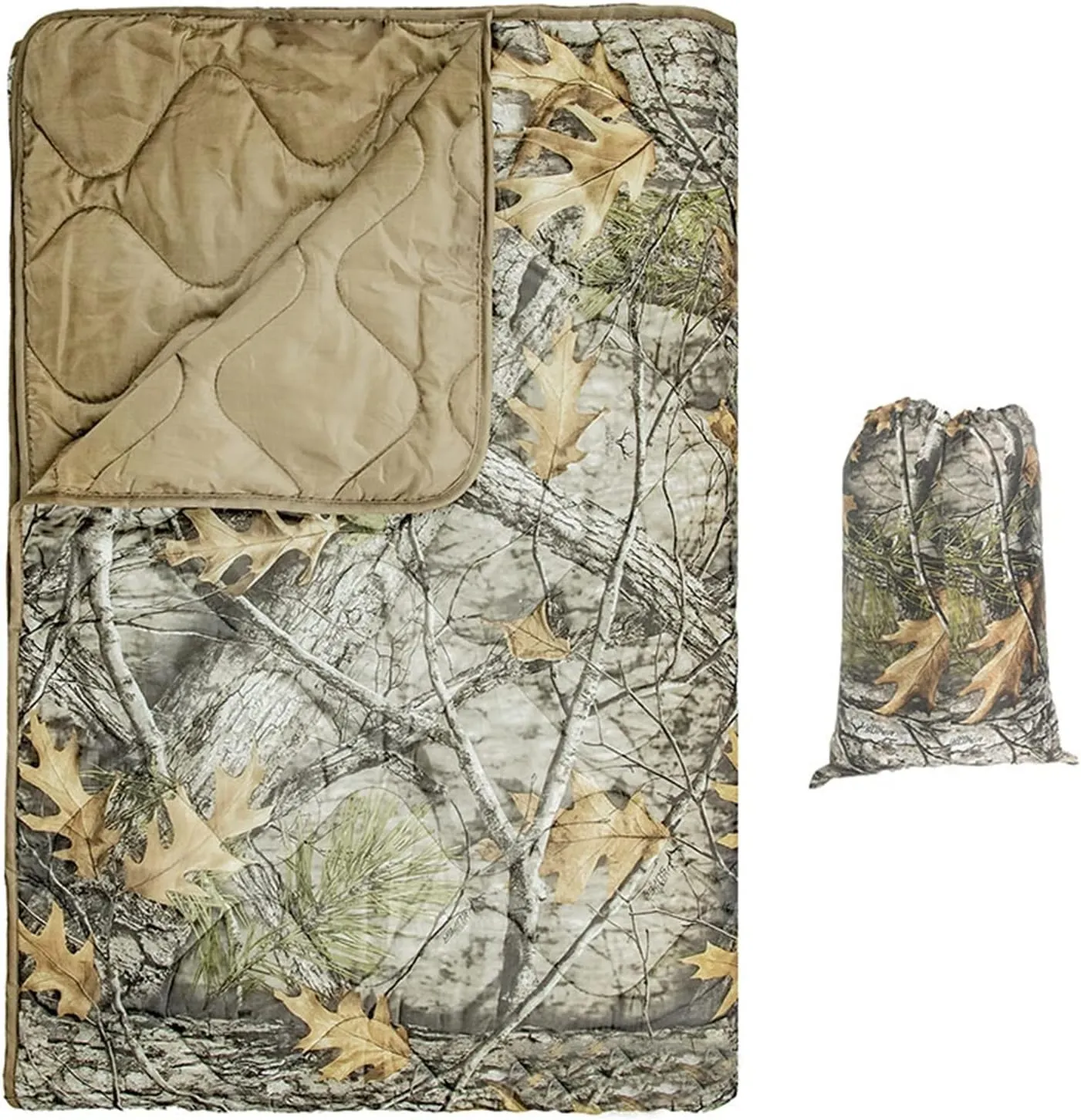 Camouflage Quilt Camping Blanket Beach Hiking Tourist Mattress Pad Portable Travel Picnic Mat Ground Sheet Sleep Cover (Color : Tree, Size : A)