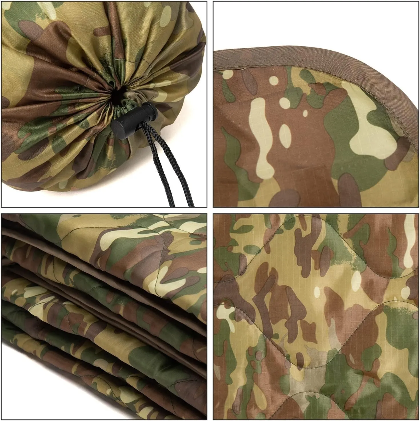 Camouflage Quilt Camping Blanket Beach Hiking Tourist Mattress Pad Portable Travel Picnic Mat Ground Sheet Sleep Cover (Color : Tree, Size : A)