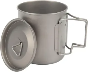 Camping Coffee Mug with Foldable Handle, Portable and Durably Aluminum Alloy, Large Capacity for Outdoor Cooking and Hiking
