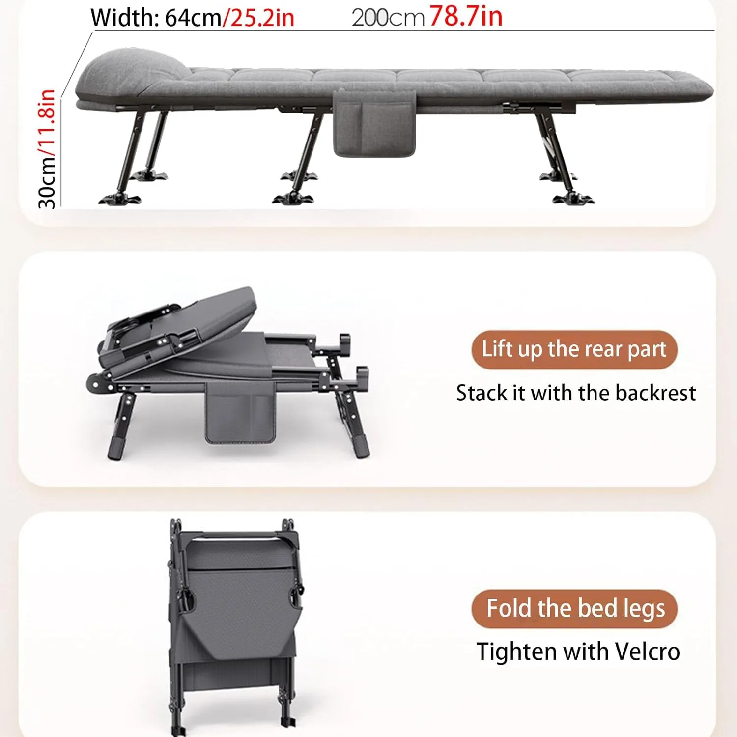 Camping Cot for Adults,Portable Camping Cot, Extra Wide with Thick Mattress, Folding Cot for Outdoor Camping/Office, with Thick Memory Foam Mattress for Adults Heavy Duty Sleeping Cot