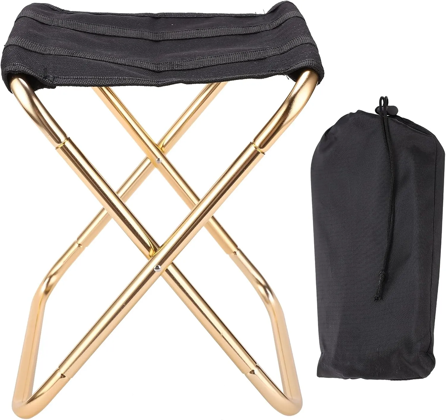 Camping Folding Chair, Aluminium Alloy Folding Stool for Outdoor Fishing Camping Lightweight Portable Compact Stool Seat for Beach, Picnic, Fishing and Travelling