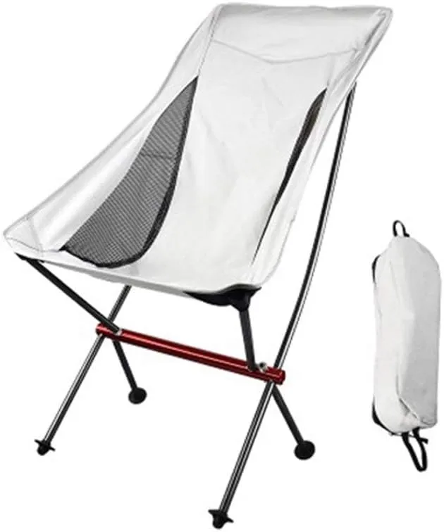 Camping Folding Chair Portable Ultralight Outdoor Camping Chair Collapsible Picnic Backrest Seat Folding Aluminum Alloy Stool (Color : Gray)