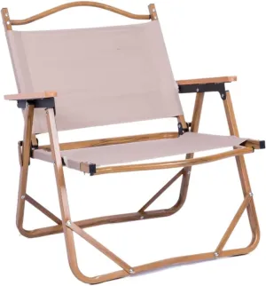 Camping Folding Stools Portable Folding Ultralight Wooden Handrails Aluminum Alloy Support Oxford Cloth Leisure Armchair Camping Picnic Bracket Chair