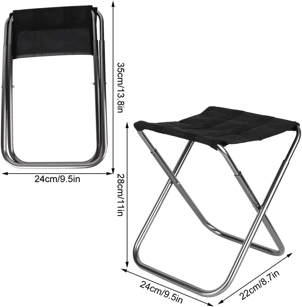 Camping Foot Rest Outdoor Foot Stool, Mini Portable Camping Stool Folding Aluminum Alloy Outdoor Chair (Medium-Silver)
