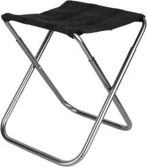 Camping Foot Rest Outdoor Foot Stool, Mini Portable Camping Stool Folding Aluminum Alloy Outdoor Chair (Medium-Silver)