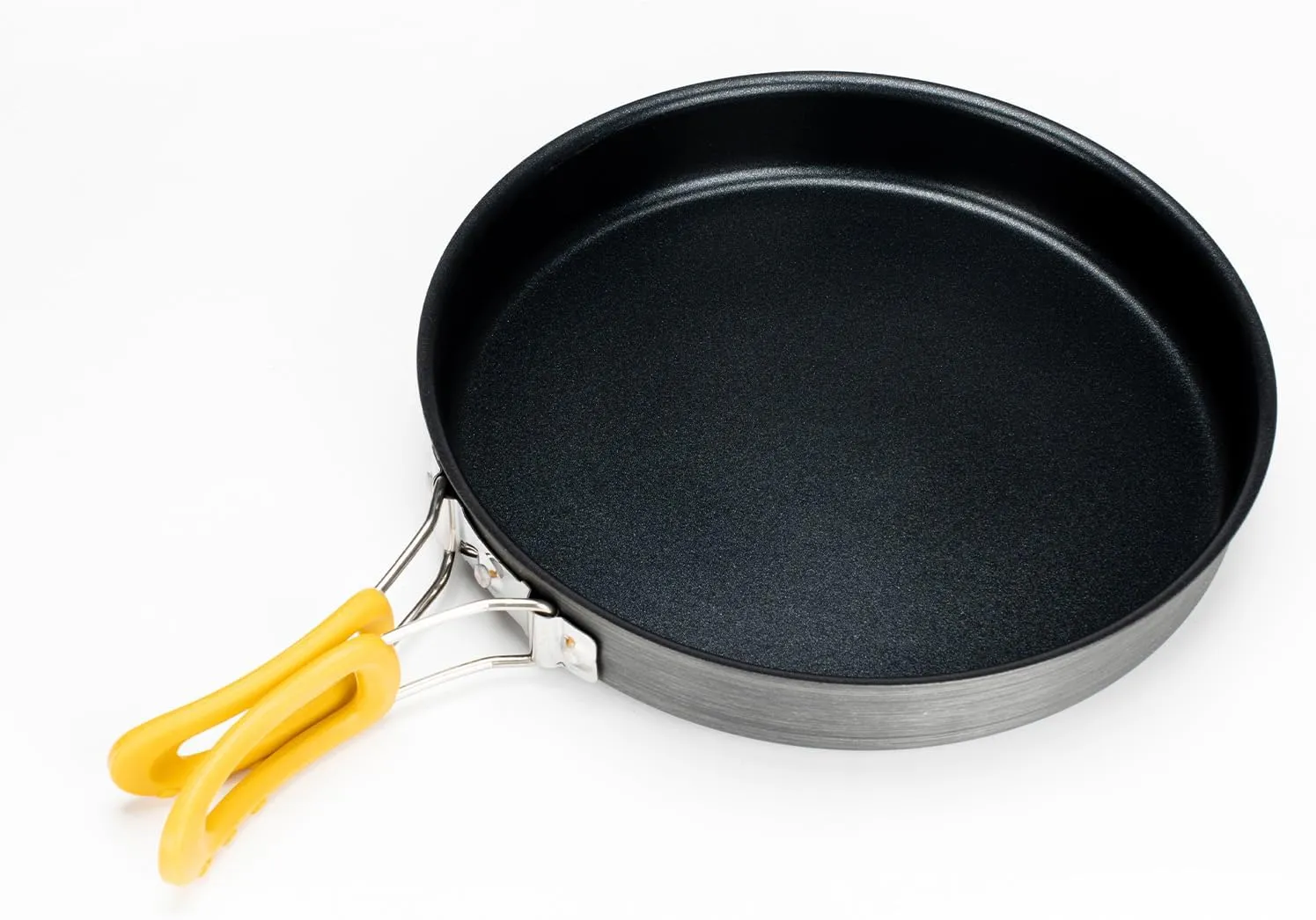 Camping Frying Pan Non-Stick Aluminum Alloy Skillet Folding Handle Portable Backpacking Cooking Pan 23*23*4.5cm/9*9*1.8in