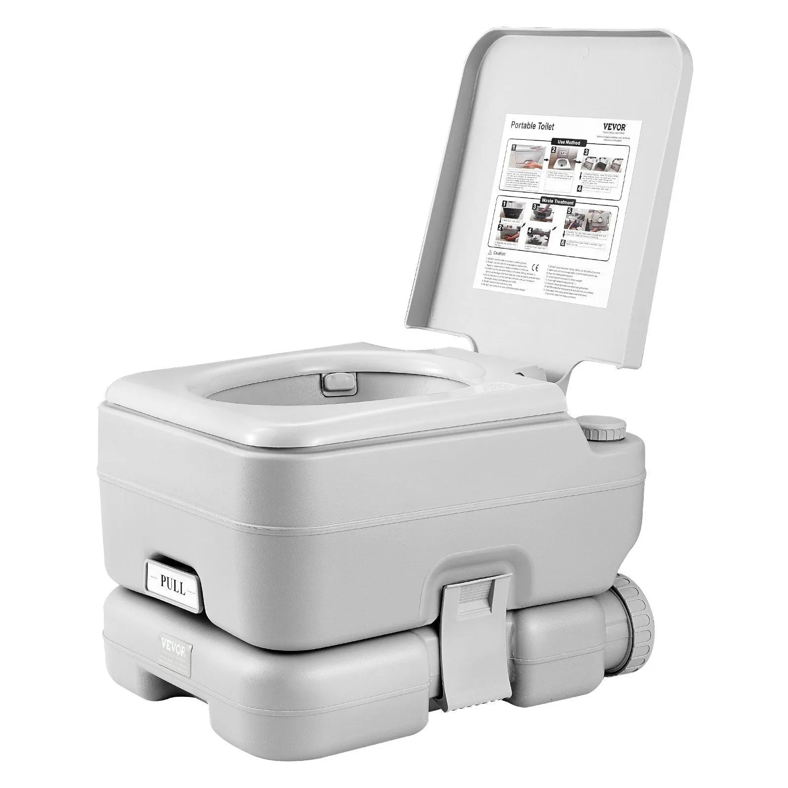 Camping High-precision Tank Camping, and Flush Adults Kids Odourless for Responsive Waste Porta for Leak-proof Potty Commode, Toilet Car Toilet 3.2 with Tank, Pressurized VEVOR Travel Gal 3.2 Portable Push-Button Flush & Gal