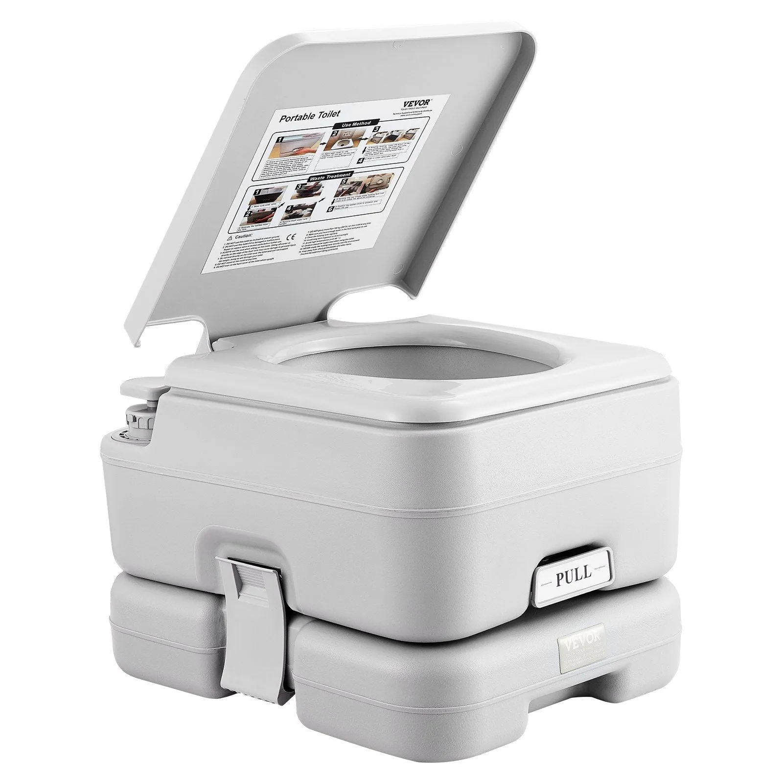 Camping High-precision Tank Camping, and Flush Adults Kids Odourless for Responsive Waste Porta for Leak-proof Potty Commode, Toilet Car Toilet 3.2 with Tank, Pressurized VEVOR Travel Gal 3.2 Portable Push-Button Flush & Gal