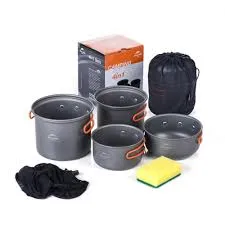 Camping Pots Cookware Set Portable Outdoor Cooking  Tableware for Hiking Trekking Picnic Fishing Mountaineering
